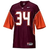 Nike Virginia Tech Hokies #34 Replica Football Jersey - Maroon