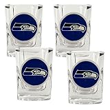 Seattle Seahawks NFL 4pc Square Shot Glass Set
