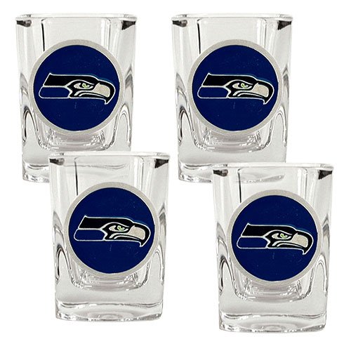 Seattle Seahawks NFL 4pc Square Shot Glass Set