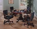 Furniture online: Three-in-One Cherry Finish Wood Dining, Poker, Bumper Pool Table with Chairs Set