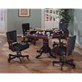 Three in one Cherry Finish Wood Dining Poker Bumper Pool Table With Chairs Set