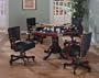Three-in-One Oak Dining & Gaming Table Set with Arm Chairs