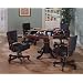 Three-in-One Cherry Finish Wood Dining, Poker, Bumper Pool Table with Chairs Set