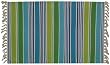 100% Cotton Flat Weave Blue and Green Rug Striped 2 X 3
