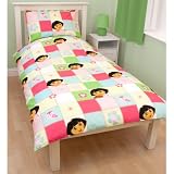 Single Bed Duvet / Quilt Cover Girls Dora The Explorer BUTTONS CL Reversible Duvet/Quilt Bedding Set