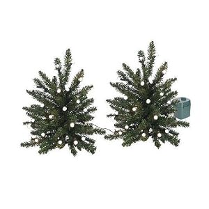 Set of 2 Battery Operated Lighted LED 16 Walkway Trees - Clear Lights by GKI/Bethlehem Lighting