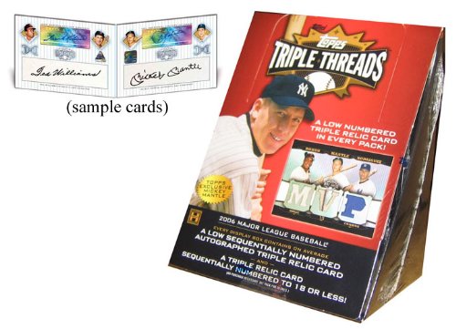 2006 Topps Triple Threads Baseball Cards Hobby Box (2 packs/box, 1 Triple Relic, Parallel, and Insert per pack)