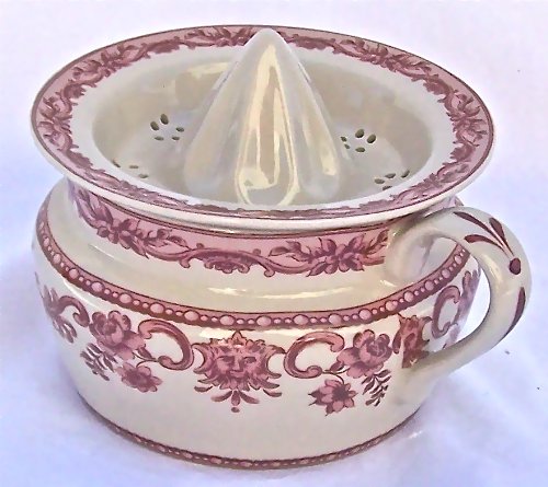 French Toile Red China Juicer Juice Maker Pitcher Mug