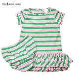 Polo Ralph Lauren(ポロラルフローレン) ベビー ガールズ フリルスカート ワンピース / Striped Roll-Tab Dress