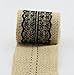 Set of 4 Natural Jute Burlap Rolls Ribbon with Lace 2.3