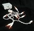 Set of 10 Battery Operated Clear Christmas Lights - White Wire