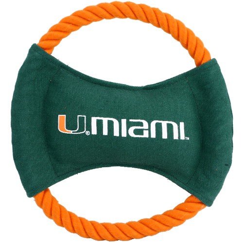 Miami Hurricanes 9″ Flying Rope Disk Dog Toy