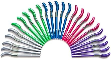 Left Handed Pen Swanneck Metallic Colours Blue Ink Two Pen Pack (green)