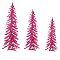 Tinsel Alpine Tree Set of 3 - Pink (2'/3'/4')