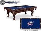 Columbus Blue Jackets Logo Pool Table with Elmhurst Legs and Cinnamon Finish