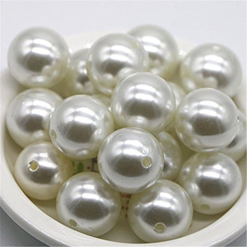 Beading Supplies, Glass Pearl Round Spacer Loose Beads Imitation Pearl DIY Craft, Beading Jewelry Making (16 (5 PCs))