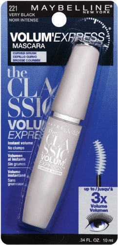 (Pack 2) Maybelline New York Volum' Express Curved Brush Washable Mascara, 221 Very Black, 0.34 Fluid Ounce