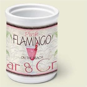 Pink Flamingo Bar and Grill Kitchen Utensil Crock