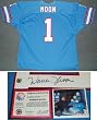 Warren Moon Signed Throwback Blue Custom Jersey - Edmonton Oilers NHL Hockey Sports Memorabilia