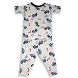 B.T. Kids - Toddler Boys Short Sleeved Cotton Pajama Set, White, Multi