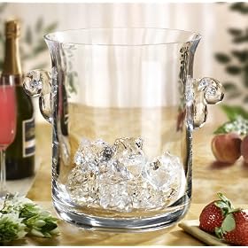 Click here to buy 8 High Clear Glass Kimberly Ice Bucket by Crystal Clear.