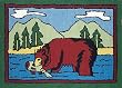Country Bear Cotton Hooked Rug 2'x3'