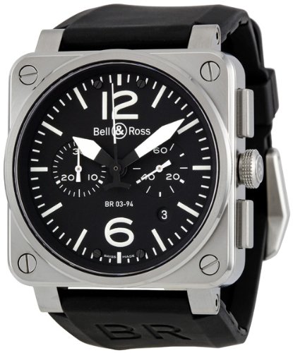 Bell and Ross Aviation Black Dial Chronograph Automatic 42MM Mens Watch BR-03-94-STEEL Bell and Ross Aviation Black Dial Chronograph Automatic 42MM Mens Watch BR-03-94-STEEL