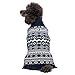Blueberry Pet 4 Patterns Vintage Tinsel Knit Fair Isle Dog Sweater in Midnight Blue, Back Length 14