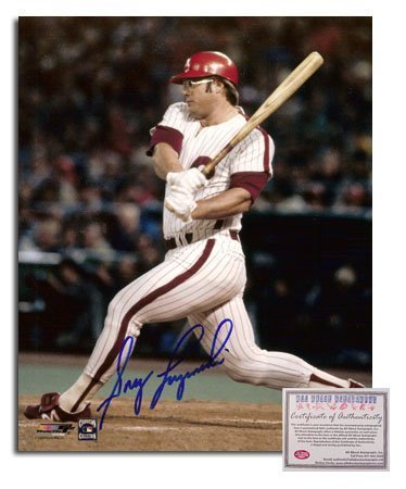 Greg Luzinski Philadelphia Phillies MLB Hand Signed 16x20 Photograph Home Jersey Swinging