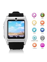 EXCELVAN 1.54 Inch Touch Screen Smartwatch Mobile Phone + Bluetooth Smartwatch Sync For Smartphone MP4 Camera Black