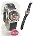 Unisex Disney Mickey Mouse Star Black Leather Band Watch with Classic Mickey on Face