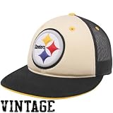 NFL Reebok Pittsburgh Steelers Black Time Traveler Throwback Fitted Hat (7 1/8)