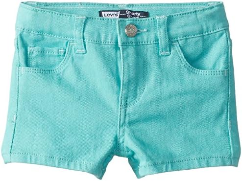 Levi's Little Girls' Summer Love Glitter Shorty Short, South Bay Blue Glitter, 2T