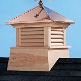 Good Directions Wood Manchester Louvered Cupola with Hip Style Copper Roof and Smooth Base