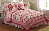Sugar Flower Twin Quilt with Pillow Sham