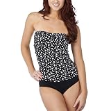 Merona® Women's Retro Dotted Tankini Swim Top - Black/White