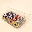 Clear Plastic Poker Chip Storage Box - SET of 5