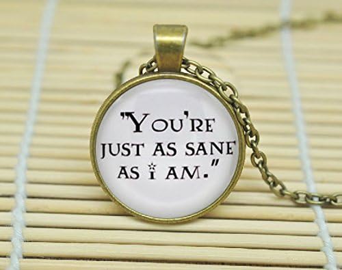 Luna Lovegood 'You'Re Just As Sane As I Am' Harry Potter Necklace Harry Potter Jewelry Glass Cabochon Necklace