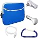 Blue Barnes and Nobles Nook eBook Neoprene Glove Series Zipper Case Cover, USB Charging Cable / Data HotSync, USB Car Charger, USB USB Power Adapter / Wall Charger, and Free Carabiner Key Chain