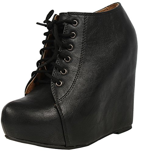 black leatherette ankle boot