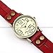 Ailisha Vintage Lady Women Korea Style Red Wrap Leather Strap Bracelet Bangle Watch WAA388