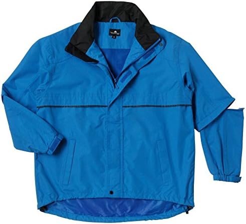 The Weather Company Mens Microfiber Zip-Off Rain Jackets Grey/Black Xl