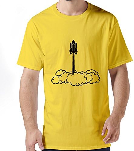 Bingo Men's Space Shuttle Cotton Tee T Shirt Yellow S