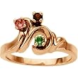 14K Rose Gold Mother's Ring - 3 Gemstone -- YOU CHOOSE THE COLORS!
