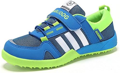 Zarbrina Boys And Girls Kid's Running Hiking Tennis Athletic Height Breathable Free Velcro Easy On Sneakers(Little Kid/Big Kid)-Blue