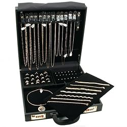 Large Jewelry Attache Display Travel Case & Locks New