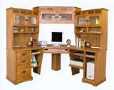 Rustic Oak Corner Office Workstation