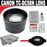 Canon TC-DC58N Tele Converter Lens for Canon A710, A700, A630, A640, A610, A620, A720IS, G3, G5 & G6 Digital Cameras + Canon EF Lens Cleaning Cloth + Canon EF Lens Blower + Canon Maintenance Kit