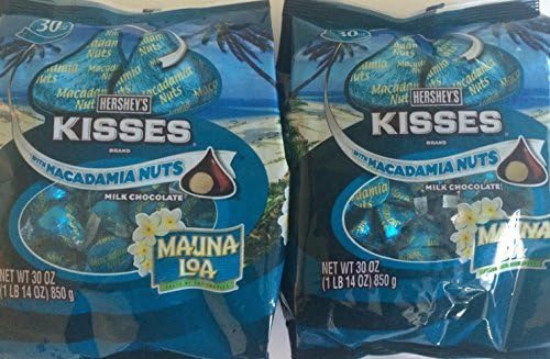 Hersheys Kisses with Mauna Loa Macadamia Nuts Lot of 2/30oz each by Hershey Mauna Loa