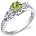 Enchanting 0.50 Carats Peridot Ring in Sterling Silver Size 5 to 9
